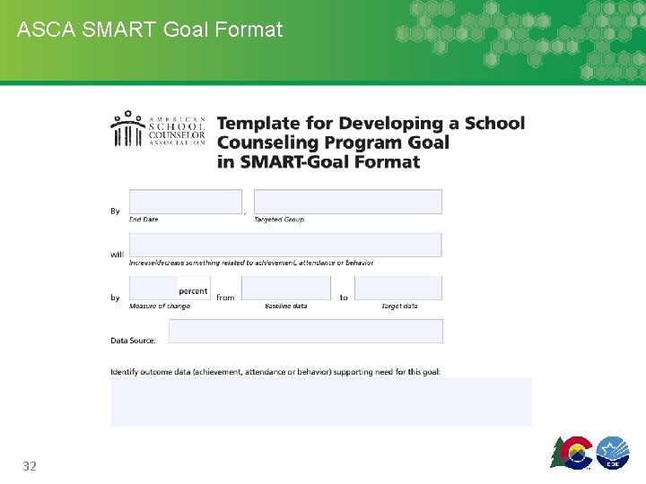 ASCA SMART Goal Format 32 ASCA SMART Goal Format 32
