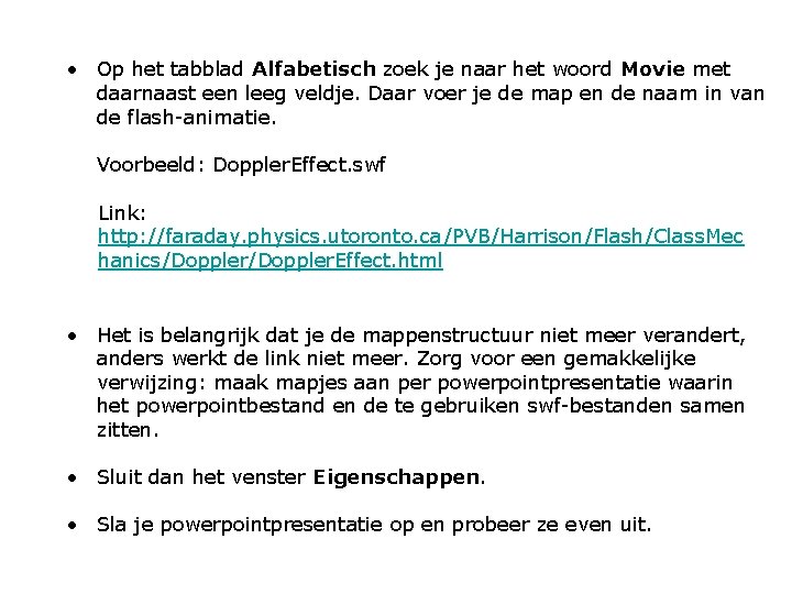  • Op het tabblad Alfabetisch zoek je naar het woord Movie met daarnaast