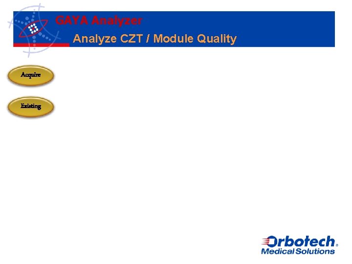 GAYA Analyzer Analyze CZT / Module Quality Acquire Existing 
