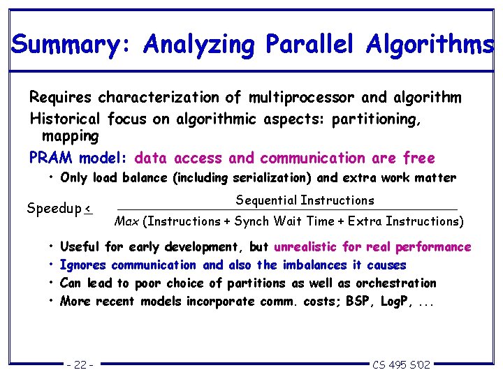 Parallel Programming Performance Todd C Mowry CS 495
