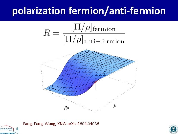 polarization fermion/anti-fermion Fang, Pang, Wang, XNW ar. Xiv: 1604. 04036 