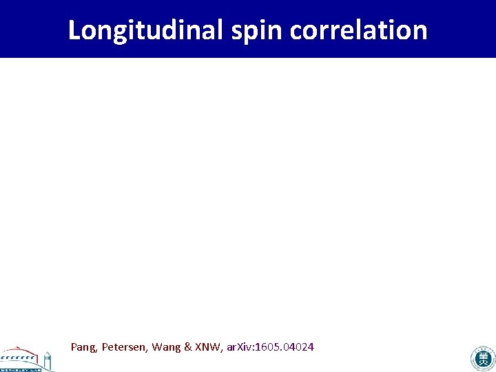 Longitudinal spin correlation Pang, Petersen, Wang & XNW, ar. Xiv: 1605. 04024 