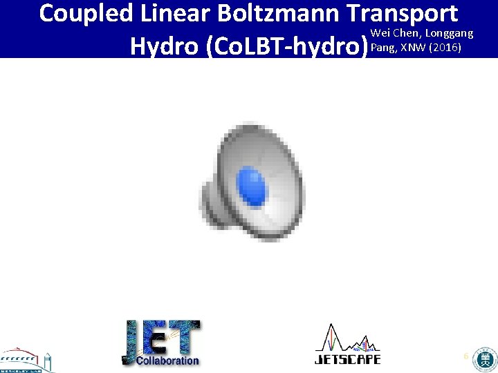 Coupled Linear Boltzmann Transport Wei Chen, Longgang Hydro (Co. LBT-hydro) Pang, XNW (2016) 6