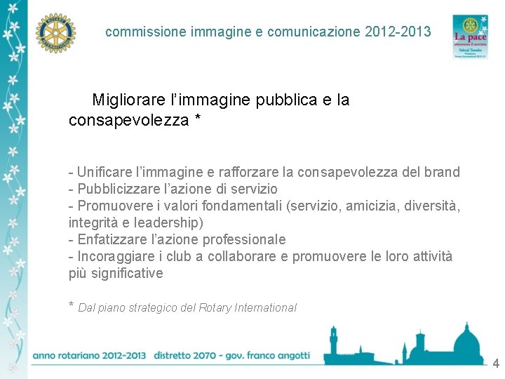 commissione immagine e comunicazione 2012 -2013 Migliorare l’immagine pubblica e la consapevolezza * -