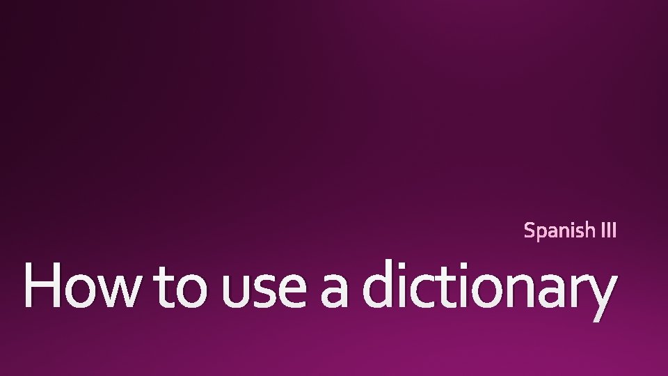 How to use a dictionary 