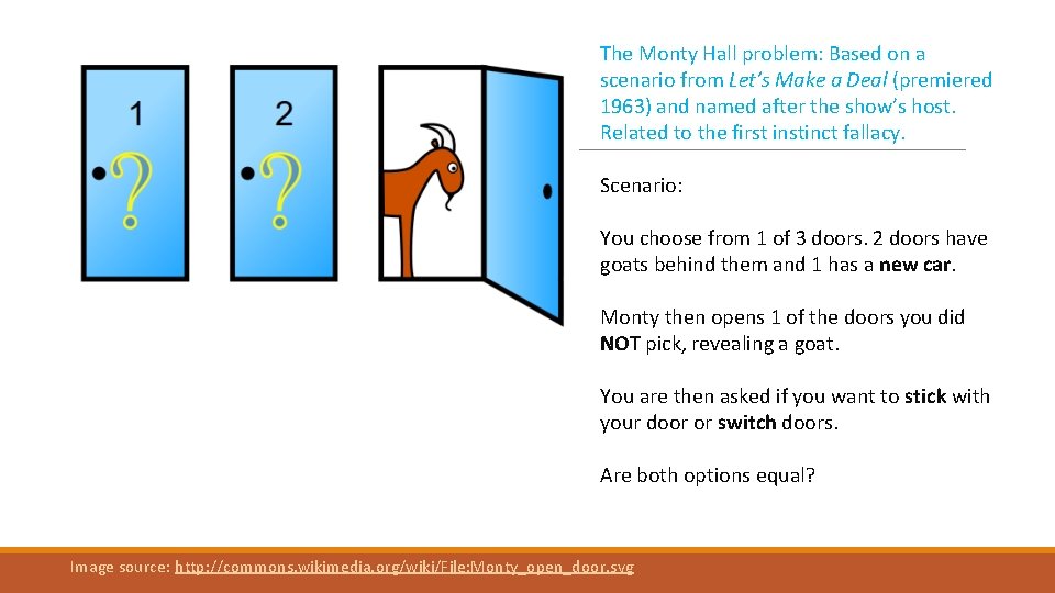 The Monty Hall problem: Based on a scenario from Let’s Make a Deal (premiered The Monty Hall problem: Based on a scenario from Let’s Make a Deal (premiered