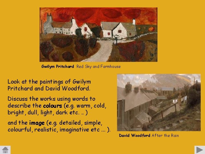 Gwilym Pritchard Red Sky and Farmhouse Look at the paintings of Gwilym Pritchard and