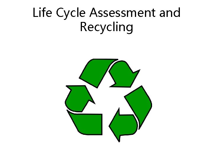 Life Cycle Assessment and Recycling 