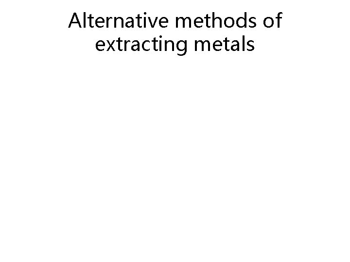 Alternative methods of extracting metals 