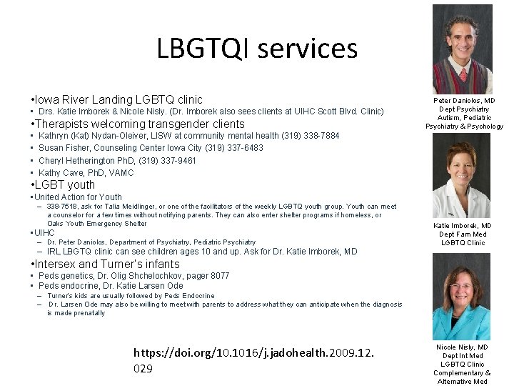 LBGTQI services • Iowa River Landing LGBTQ clinic • Drs. Katie Imborek & Nicole