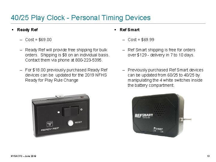 40/25 Play Clock - Personal Timing Devices § Ready Ref § Ref Smart –