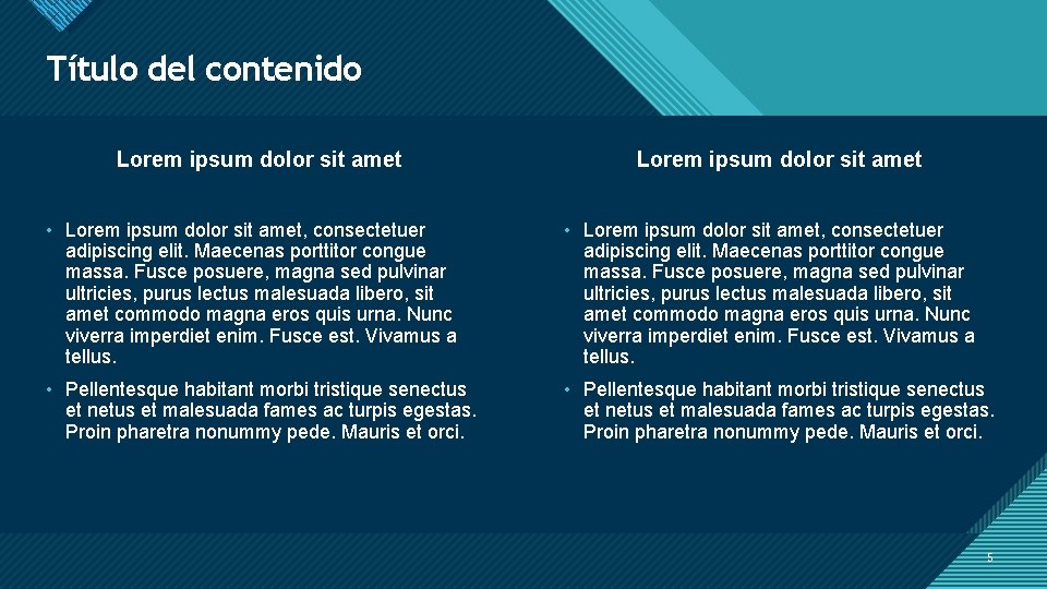 Haga clic Título delpara contenido modificar el estilo de título del patrón Lorem ipsum