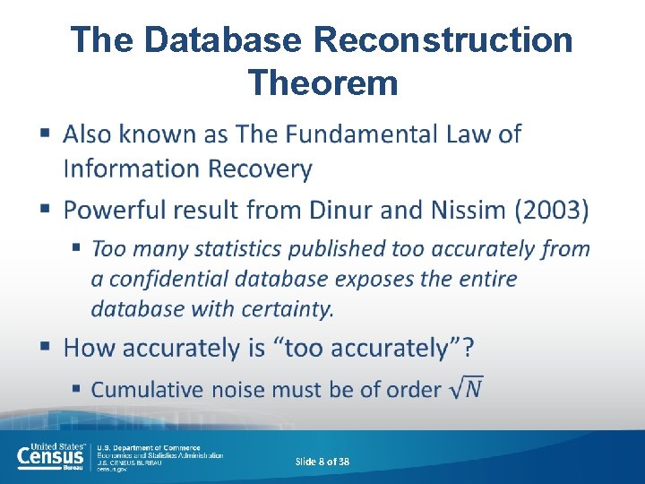 The Database Reconstruction Theorem § Slide 8 of 38 