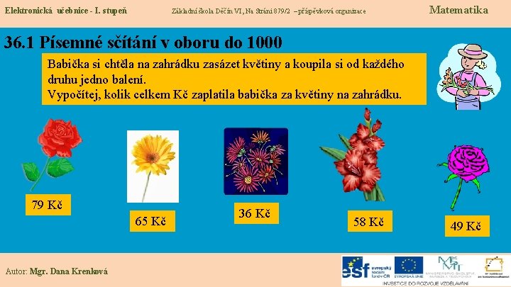 Elektronická učebnice - I. stupeň Základní škola Děčín VI, Na Stráni 879/2 – příspěvková