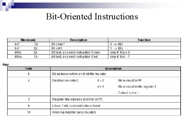 Bit-Oriented Instructions 