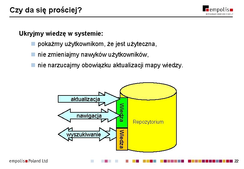 Czy da się prościej? Ukryjmy wiedzę w systemie: n pokażmy użytkownikom, że jest użyteczna,