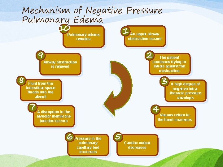 Mechanism of Negative Pressure Pulmonary Edema 10 1 An upper airway obstruction occurs Pulmonary