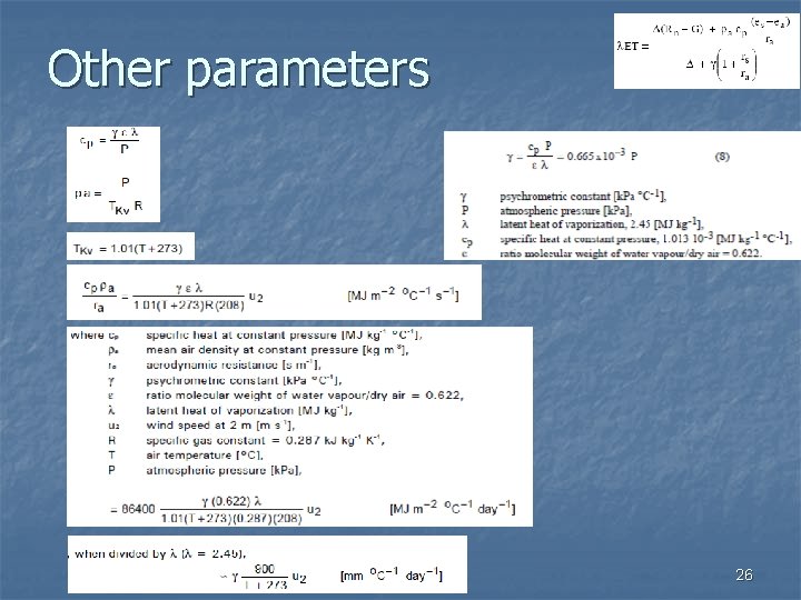 Other parameters 26 