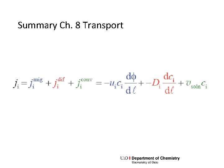 Summary Ch. 8 Transport 