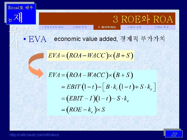 Excel로 배우 재 무분 • EVA 석 3 ROE와 ROA 는 1 경영성과와 ROE