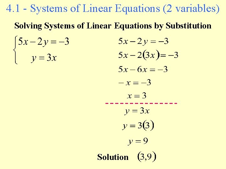 4. 1 - Systems of Linear Equations (2 variables) Solving Systems of Linear Equations