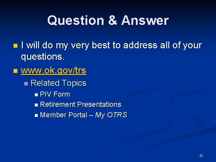 Question & Answer I will do my very best to address all of your