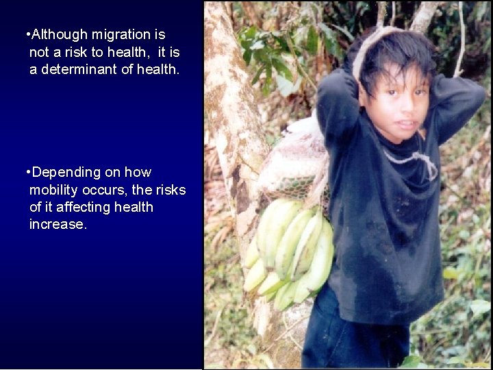 Mensaje Clave: • Although migration is La migración como determinante social de la salud