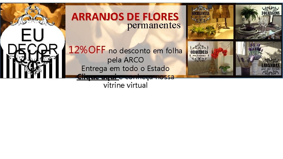 ARRANJOS DE FLORES EU DECOR QUE O permanentes 12%OFF no desconto em folha pela