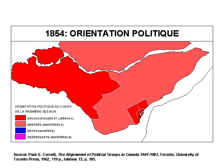 1854: ORIENTATION POLITIQUE AU COURS DE LA PREMIÈRE SESSION GAUCHE (ROUGES ET LIBÉRAUX) MODÉRÉS