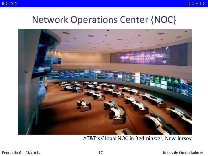 IIC 2512 DCC-PUC Network Operations Center (NOC) AT&T’s Global NOC in Bedminster, New Jersey