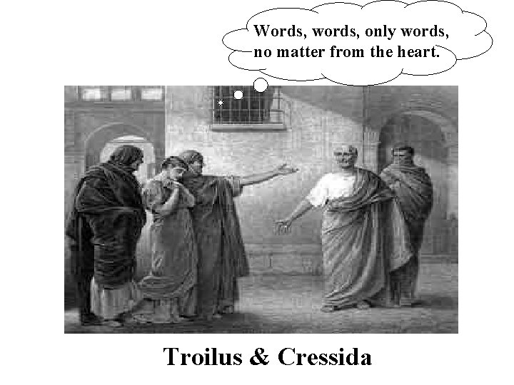 Words, words, only words, no matter from the heart. Troilus & Cressida 