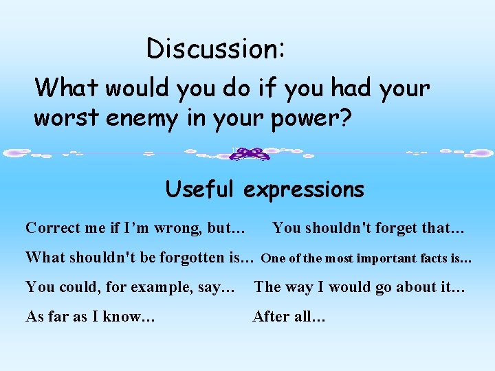 Discussion: What would you do if you had your worst enemy in your power?