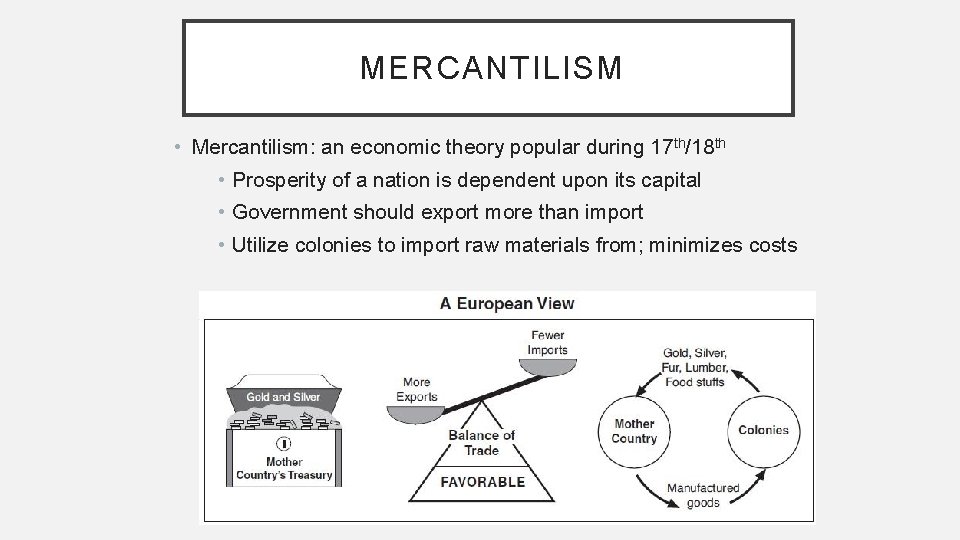MERCANTILISM • Mercantilism: an economic theory popular during 17 th/18 th • Prosperity of MERCANTILISM • Mercantilism: an economic theory popular during 17 th/18 th • Prosperity of