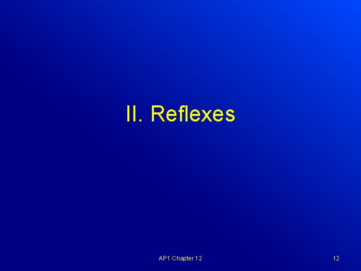 II. Reflexes AP 1 Chapter 12 12 