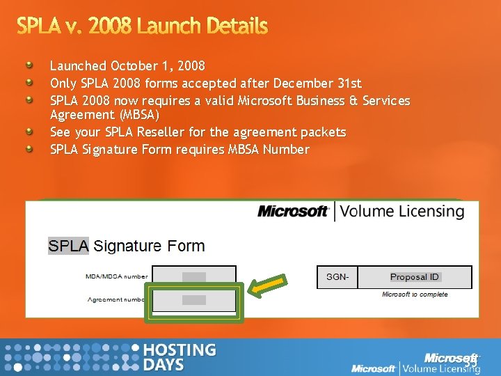 SPLA v. 2008 Launch Details Launched October 1, 2008 Only SPLA 2008 forms accepted