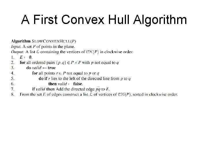 A First Convex Hull Algorithm 