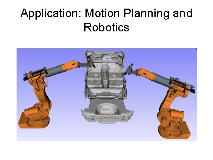 Application: Motion Planning and Robotics 