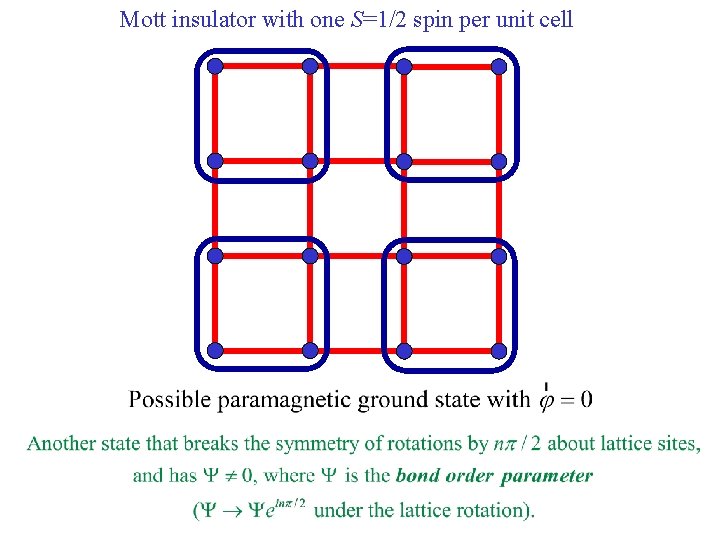 Mott insulator with one S=1/2 spin per unit cell 