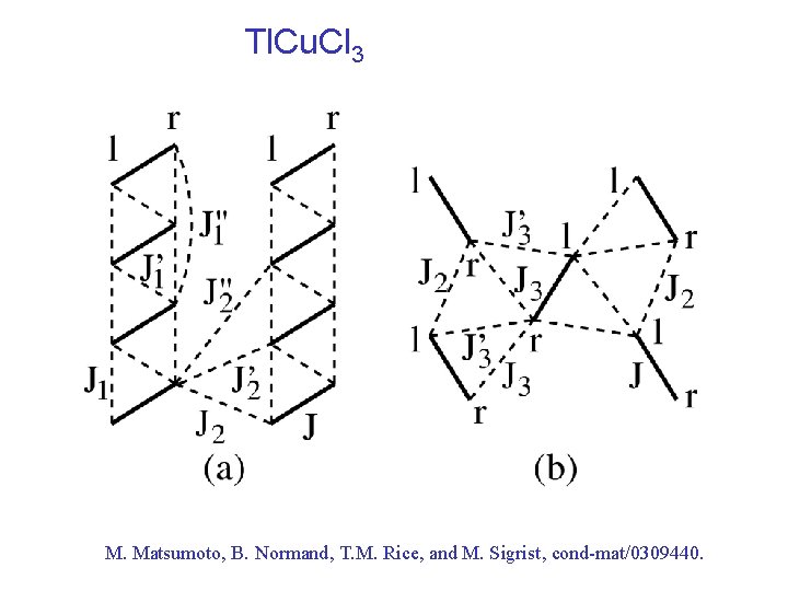 Tl. Cu. Cl 3 M. Matsumoto, B. Normand, T. M. Rice, and M. Sigrist,