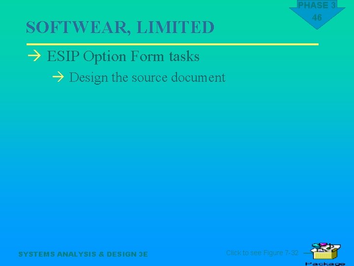 SOFTWEAR, LIMITED PHASE 3 46 à ESIP Option Form tasks à Design the source