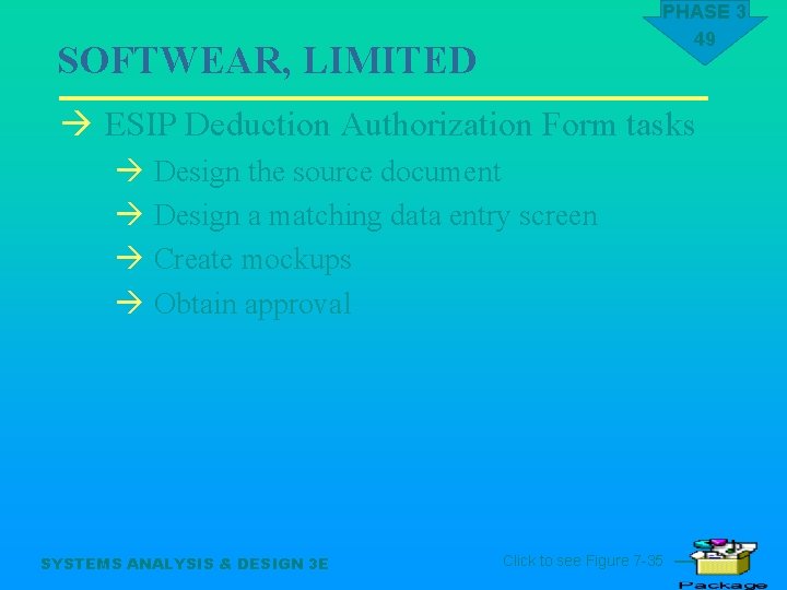 PHASE 3 49 SOFTWEAR, LIMITED à ESIP Deduction Authorization Form tasks à Design the
