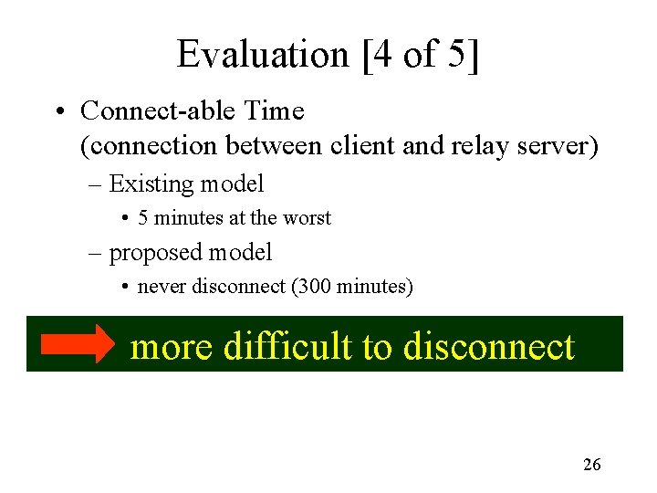 Evaluation [4 of 5] • Connect-able Time (connection between client and relay server) –