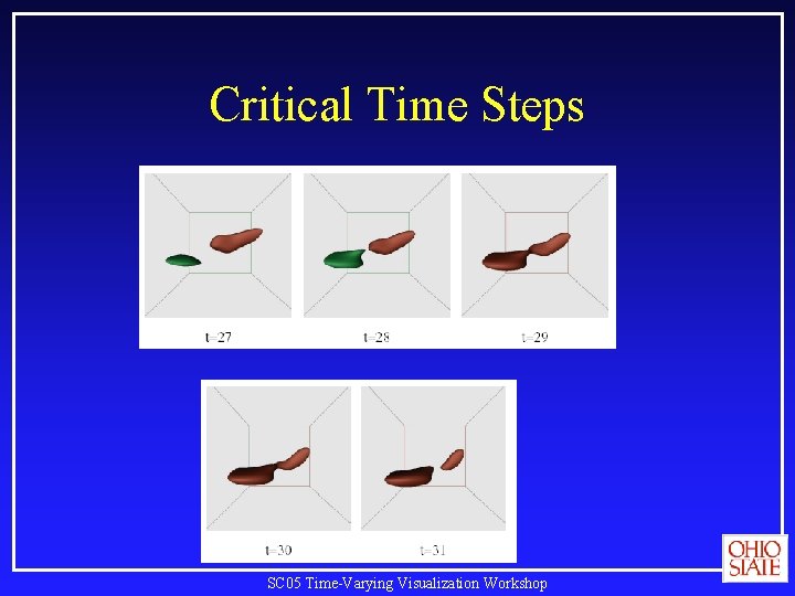 Critical Time Steps SC 05 Time-Varying Visualization Workshop 