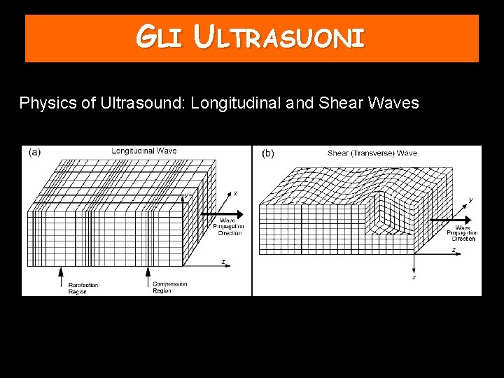 GLI ULTRASUONI Physics of Ultrasound: Longitudinal and Shear Waves 