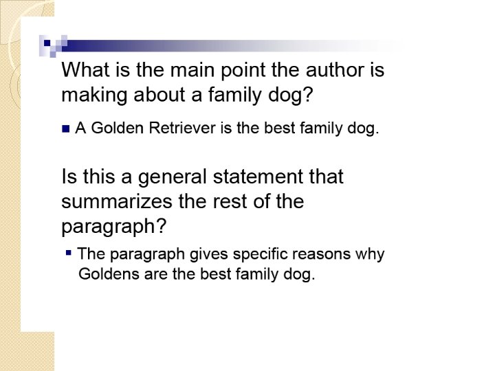 Main Idea Chapter 3 part 1 Finding the