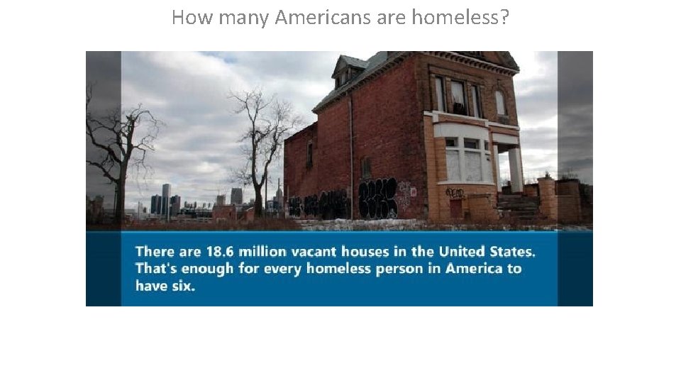 How many Americans are homeless? 