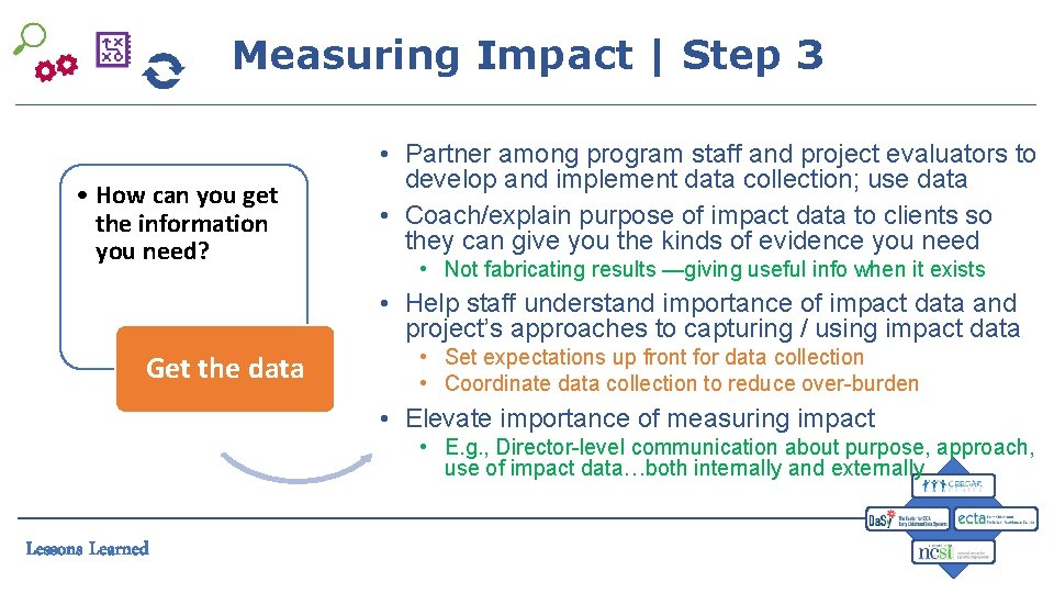 Measuring Impact | Step 3 • How can you get the information you need?