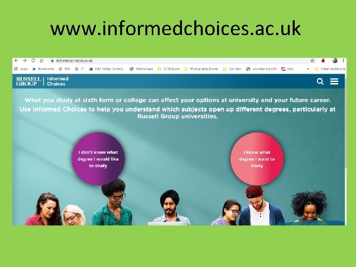 www. informedchoices. ac. uk 