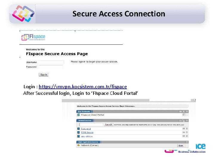 Secure Access Connection Login : https: //vmvpn. kocsistem. com. tr/fispace After Successful login, Login