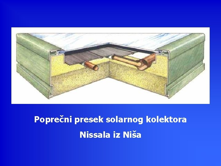 Poprečni presek solarnog kolektora Nissala iz Niša 